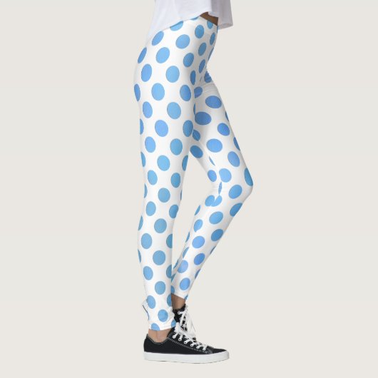 Schaduwen van blauwe Waterverf Gekleurde Stippen Leggings (Rechts)