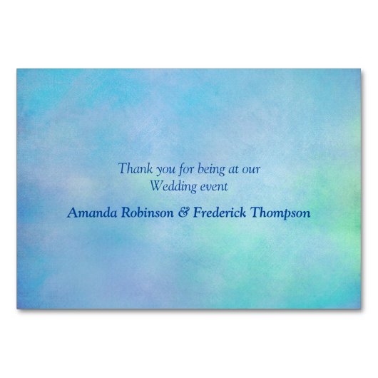 Schaduwen van blauwe Waterverf Hydrangeas Tafelkaa Kaart (Achterkant)