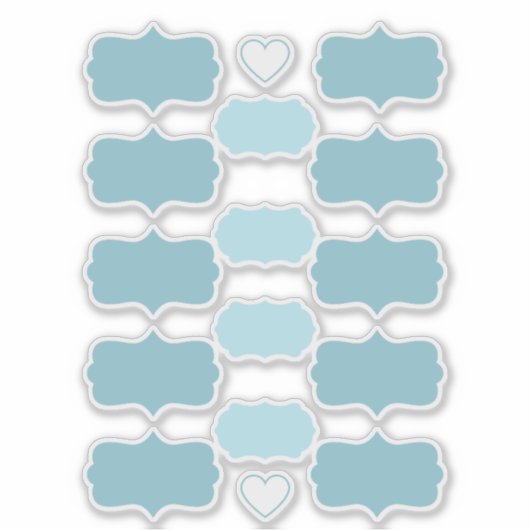 Schaduwen van Blauwgroen Creëer Uw Eigen Vinyl Lab Sticker (Voorkant)