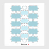 Schaduwen van Blauwgroen Creëer Uw Eigen Vinyl Lab Sticker (Vel)