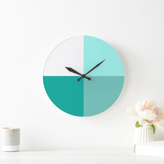 Schaduwen van Blauwgroen moderne kleurenblokwandkl Grote Klok (Huis)