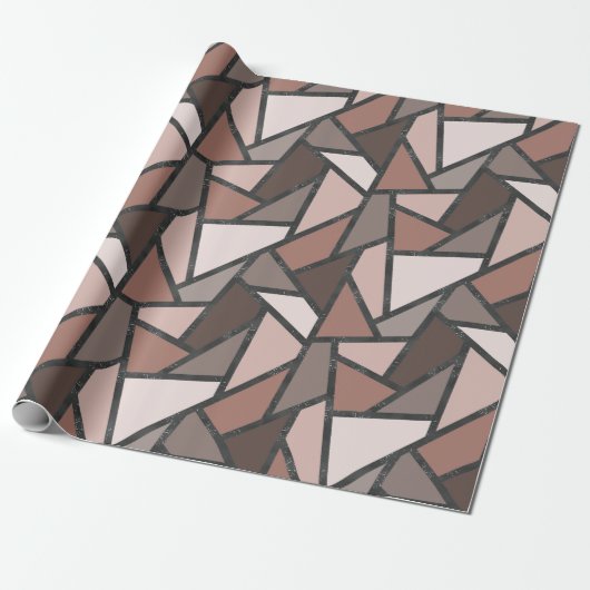 Schaduwen van bruin gekleurd glas cadeaupapier (Uitgerold)