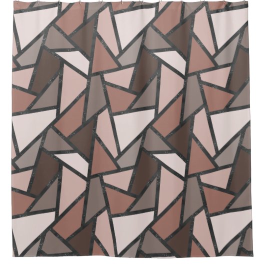 Schaduwen van bruin gekleurd glas douchegordijn (Voorkant)