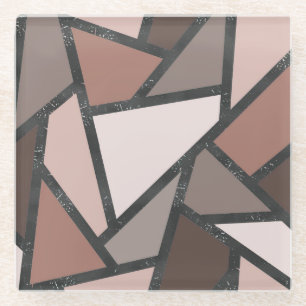 Schaduwen van bruin gekleurd glas glazen onderzetter