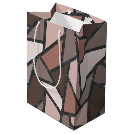 Schaduwen van bruin gekleurd glas medium cadeauzakje (Achterkant Gekanteld)