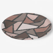 Schaduwen van bruin gekleurd glas papieren bordje (Gekanteld)