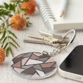 Schaduwen van bruin gekleurd glas sleutelhanger (Voorkant Rechts)