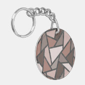 Schaduwen van bruin gekleurd glas sleutelhanger (Voorkant Links)