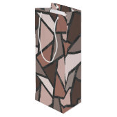 Schaduwen van bruin gekleurd glas wijn cadeautas (Achterkant Gekanteld)