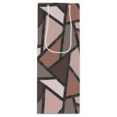 Schaduwen van bruin gekleurd glas wijn cadeautas (Voorkant)