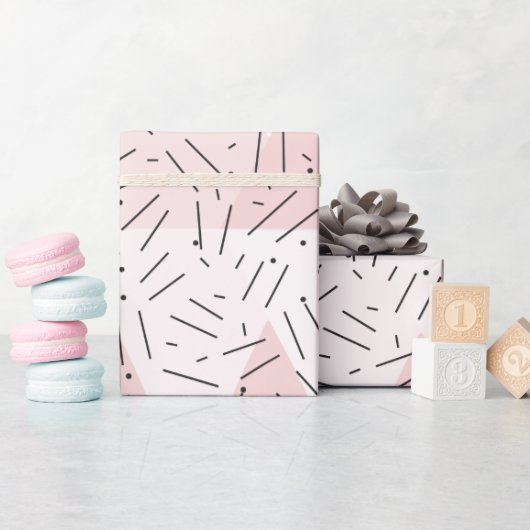 Schaduwen van de Abstracte driehoek van Blush Pink Cadeaupapier (Baby Shower)