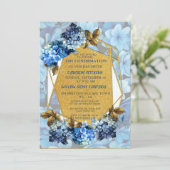 Schaduwen van de blauwe waterverf Hydrangeas Beves Kaart (Staand voorkant)