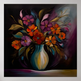 Schaduwen van de bloeiende vaas poster