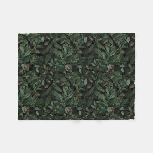 Schaduwen van de Eiken (Nacht) Fleece Deken (Voorkant (Horizontaal))