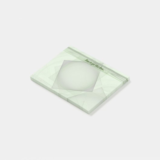 Schaduwen van de groene geometrische achtergrond v post-it® notes (Schuin)