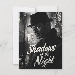 Schaduwen van de nacht - Film Noir Style Design Briefkaart