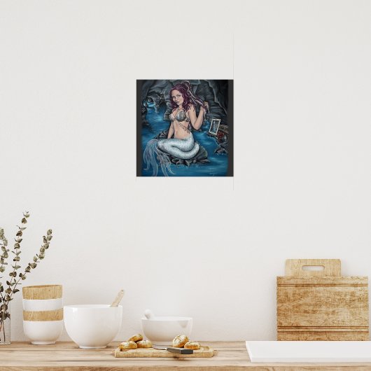 schaduwen van de wereld : steampunk mermaid poster (Keuken)