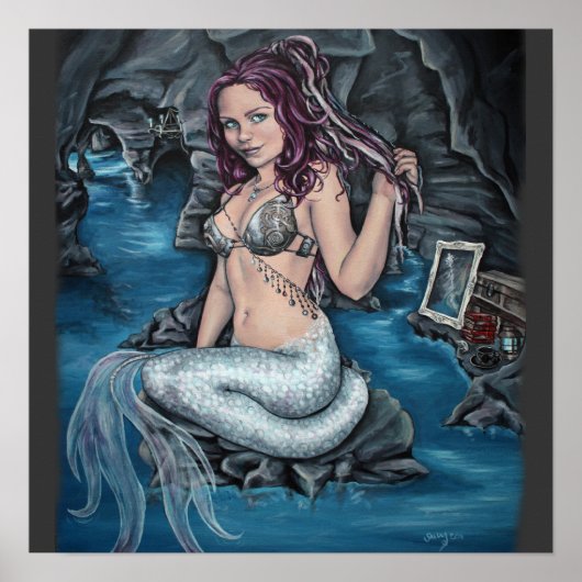 schaduwen van de wereld : steampunk mermaid poster (Voorkant)