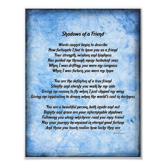 Schaduwen van een Foto van Vriend Foto Afdruk (Voorkant)