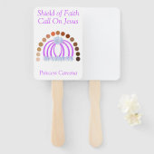 Schaduwen van een prinsessenmeisje vol wapenrustin handwaaier (Voorkant en achterkant)