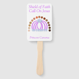 Schaduwen van een prinsessenmeisje vol wapenrustin handwaaier