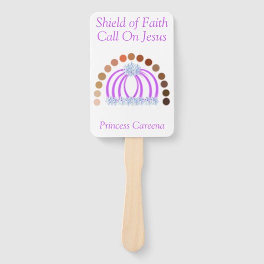 Schaduwen van een prinsessenmeisje vol wapenrustin handwaaier (Voorkant)