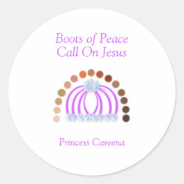 Schaduwen van een prinsessenmeisje vol wapenrustin ronde sticker