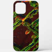 Schaduwen van groen afgevoerd in vlammen Case-Mate iPhone case (Achterkant)