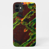 Schaduwen van groen afgevoerd in vlammen Case-Mate iPhone case (Achterkant)