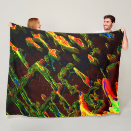 Schaduwen van groen afgevoerd in vlammen fleece deken