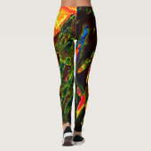 Schaduwen van groen afgevoerd in vlammen leggings (Achterkant)