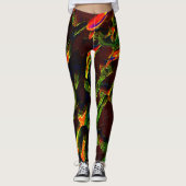 Schaduwen van groen afgevoerd in vlammen leggings (Voorkant)