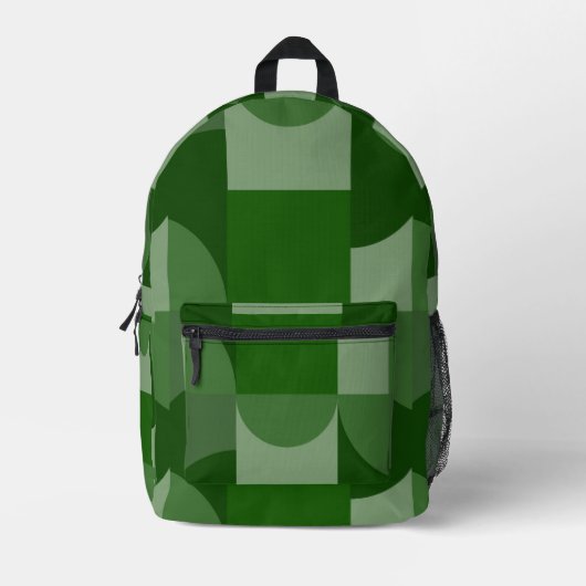 Schaduwen van groen geometrisch vormpatroon bedrukte rugzak (Voorkant)