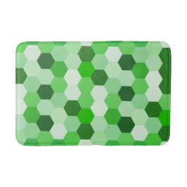 Schaduwen van Groen Wit Geometrisch Hexagon Badmat