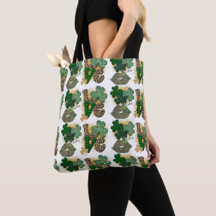 SCHADUWEN VAN GROENE PATROON IERSE SHAMROCKS TOTE BAG