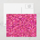 Schaduwen van het donkerroze 'waterige' mozaïekteg briefkaart (Voorkant / Achterkant)
