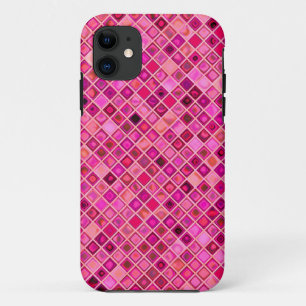 Schaduwen van het donkerroze 'waterige' mozaïekteg Case-Mate iPhone case