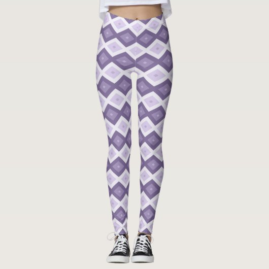 Schaduwen van het lavendiamantpatroon leggings (Voorkant)