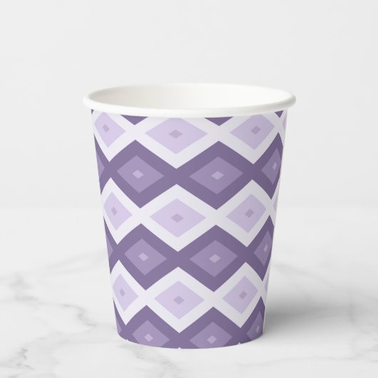Schaduwen van het lavendiamantpatroon papieren bekers (Achterkant)