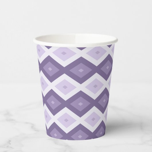 Schaduwen van het lavendiamantpatroon papieren bekers (Links)