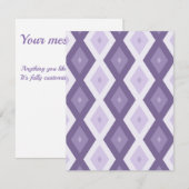 Schaduwen van het lavendiamantpatroon RSVP kaartje (Voorkant / Achterkant)