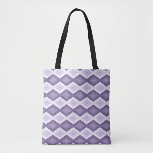 Schaduwen van het lavendiamantpatroon tote bag (Voorkant)