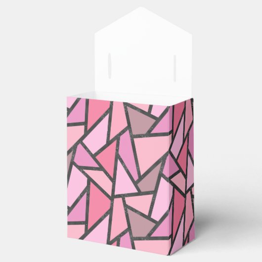 Schaduwen van het patroon van gekleurd koraal glas bedankdoosjes (Geopend)