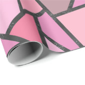 Schaduwen van het patroon van gekleurd koraal glas cadeaupapier (Rol Hoek)