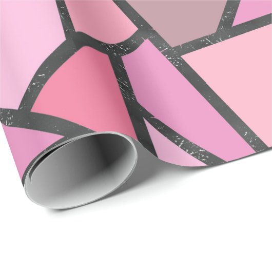 Schaduwen van het patroon van gekleurd koraal glas cadeaupapier (Rol Hoek)