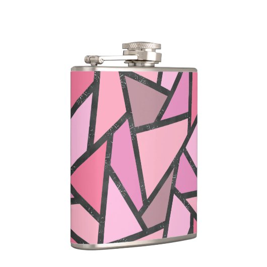 Schaduwen van het patroon van gekleurd koraal glas heupfles (Rechts)