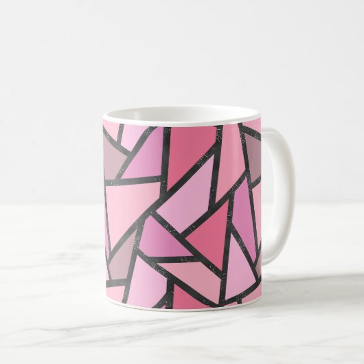 Schaduwen van het patroon van gekleurd koraal glas koffiemok (Voorkant rechts)