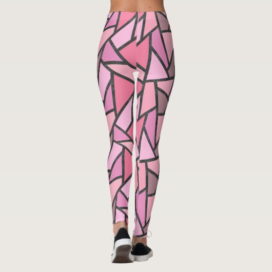 Schaduwen van het patroon van gekleurd koraal glas leggings (Achterkant)