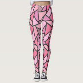 Schaduwen van het patroon van gekleurd koraal glas leggings (Voorkant)