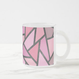 Schaduwen van het patroon van gekleurd koraal glas matglas koffiemok